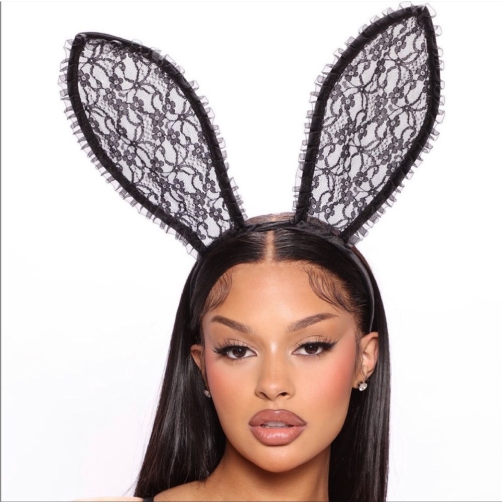 Black Lace Sexy Bunny Ears Headband